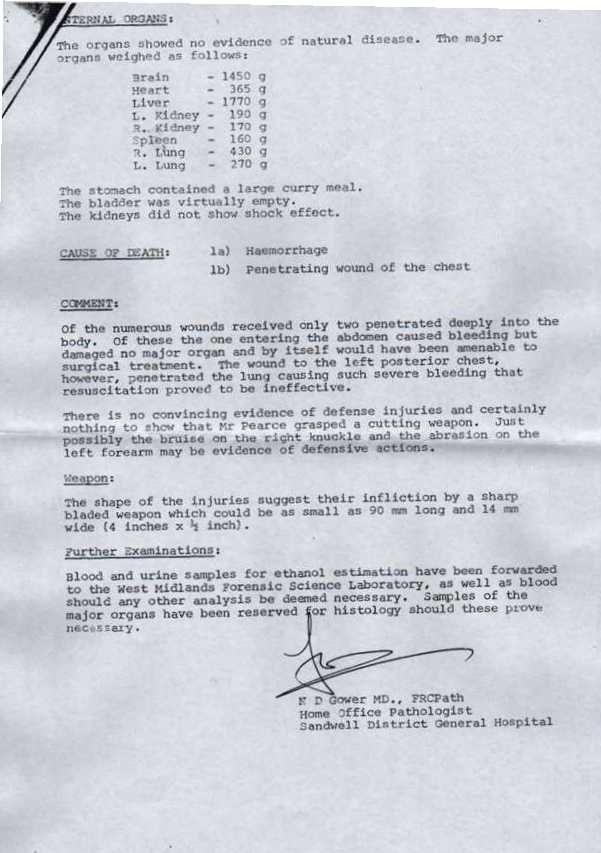 Post Mortem Report On Clarke Pearce - 3